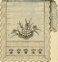 An illustration from Art needlework. A complete manual of embroidery in silks and crewels, with full instructions as to stitches, materials, and implements. Containing also a large number of original designs and a handsome coloured design for crewel work (1882)