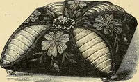 An illustration from Art needlework. A complete manual of embroidery in silks and crewels, with full instructions as to stitches, materials, and implements. Containing also a large number of original designs and a handsome coloured design for crewel work (1882)