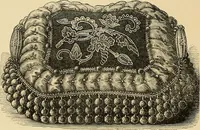 An illustration from Art needlework. A complete manual of embroidery in silks and crewels, with full instructions as to stitches, materials, and implements. Containing also a large number of original designs and a handsome coloured design for crewel work (1882)