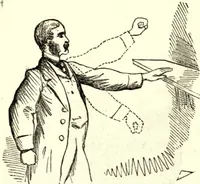 An illustration from The art of amusing : being a collection of graceful arts, merry games, odd tricks, curious puzzles, and new charades : together with suggestions for private theatricals, tableaux, and all sorts of parlor and family amusements (1866)