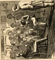 An illustration from The art of amusing : being a collection of graceful arts, merry games, odd tricks, curious puzzles, and new charades : together with suggestions for private theatricals, tableaux, and all sorts of parlor and family amusements (1866)