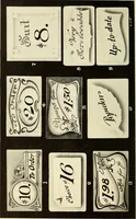 An illustration from The art of show card writing; a modern treatise on show card writing, designed as an educator in all branches of the art...With two hundred and fifty-six illustrations and thirty-two lettering plates, comprising all the standard ancient and modern styles (1907)
