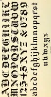 An illustration from The art of show card writing; a modern treatise on show card writing, designed as an educator in all branches of the art...With two hundred and fifty-six illustrations and thirty-two lettering plates, comprising all the standard ancient and modern styles (1907)