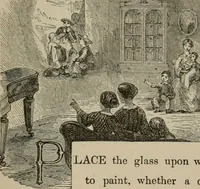 Picture 32 of 82 from Art recreations; being a complete guide to pencil drawing, oil painting, water-color painting, crayon drawing and painting, painting on ground glass, Grecian painting, antique painting, oriental painting, sign painting, theorem painting, ferneries, moss work, papier mache, cone work, feather flowers, potichomanie, leather work, hair work, taxidermy, gilding and bronzing, plaster work, decalcomanie, wax work, shell work, magic lantern, paper flowers, imitation of pearl, the aquqrium, sealing-wax painting, panorama painting, coloring photographs, enamel painting, etc. (1873), leaf 184