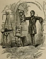 An illustration from Art recreations; being a complete guide to pencil drawing, oil painting, water-color painting, crayon drawing and painting, painting on ground glass, Grecian painting, antique painting, oriental painting, sign painting, theorem painting, ferneries, moss work, papier mache, cone work, feather flowers, potichomanie, leather work, hair work, taxidermy, gilding and bronzing, plaster work, decalcomanie, wax work, shell work, magic lantern, paper flowers, imitation of pearl, the aquqrium, sealing-wax painting, panorama painting, coloring photographs, enamel painting, etc. (1873)