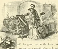 Picture 33 of 81 from Art recreations : being a complete guide to pencil drawing, oil painting ... moss work, papier mache...wax work, shell work...enamel painting, etc. (1871), leaf 204