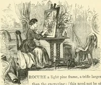 An illustration from Art recreations : being a complete guide to pencil drawing, oil painting ... moss work, papier mache...wax work, shell work...enamel painting, etc. (1871)