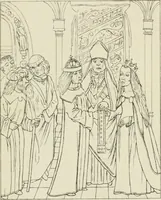 An illustration from Art treasures of the Lambeth library. A description of the illuminated mauscripts, etc; (1873)