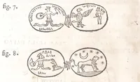An illustration from Athanasij Kircheri e Societate Iesu Arithmologia, siue, De abditis numerorum mysterijs : qua origo, antiquitas & fabrica numerorum exponitur : abditae eorundem proprietates demonstrantur : fontes superstitionum in amuletorum fabrica aperiuntur : denique post cabalistarum, Arabum, gnosticorum, aliorumque magicas impietates detectas, vera & licita numerorum mystica significatio ostenditur (1665)
