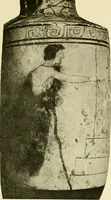 An illustration from Athenian lekythoi : with outline drawing in matt color on a white ground : appendix: additional lekythoi with outline drawing in glaze varnish on a white ground (1914)