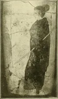 An illustration from Athenian lekythoi : with outline drawing in matt color on a white ground : appendix: additional lekythoi with outline drawing in glaze varnish on a white ground (1914)