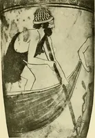 An illustration from Athenian lekythoi : with outline drawing in matt color on a white ground : appendix: additional lekythoi with outline drawing in glaze varnish on a white ground (1914)