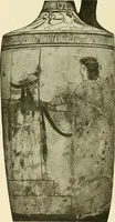 Picture 13 of 111 from Athenian lekythoi : with outline drawing in matt color on a white ground : appendix: additional lekythoi with outline drawing in glaze varnish on a white ground (1914), leaf 300