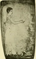 An illustration from Athenian lekythoi : with outline drawing in matt color on a white ground : appendix: additional lekythoi with outline drawing in glaze varnish on a white ground (1914)