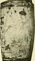 An illustration from Athenian lekythoi : with outline drawing in matt color on a white ground : appendix: additional lekythoi with outline drawing in glaze varnish on a white ground (1914)