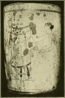 An illustration from Athenian lekythoi : with outline drawing in matt color on a white ground : appendix: additional lekythoi with outline drawing in glaze varnish on a white ground (1914)