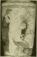 An illustration from Athenian lekythoi : with outline drawing in matt color on a white ground : appendix: additional lekythoi with outline drawing in glaze varnish on a white ground (1914)