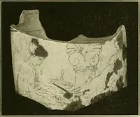 An illustration from Athenian lekythoi : with outline drawing in matt color on a white ground : appendix: additional lekythoi with outline drawing in glaze varnish on a white ground (1914)