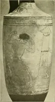 An illustration from Athenian lekythoi : with outline drawing in matt color on a white ground : appendix: additional lekythoi with outline drawing in glaze varnish on a white ground (1914)