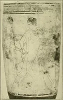 An illustration from Athenian lekythoi : with outline drawing in matt color on a white ground : appendix: additional lekythoi with outline drawing in glaze varnish on a white ground (1914)