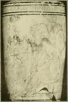 An illustration from Athenian lekythoi : with outline drawing in matt color on a white ground : appendix: additional lekythoi with outline drawing in glaze varnish on a white ground (1914)