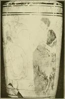 An illustration from Athenian lekythoi : with outline drawing in matt color on a white ground : appendix: additional lekythoi with outline drawing in glaze varnish on a white ground (1914)