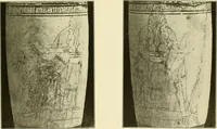 An illustration from Athenian lekythoi : with outline drawing in matt color on a white ground : appendix: additional lekythoi with outline drawing in glaze varnish on a white ground (1914)