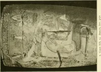 An illustration from Athenian lekythoi : with outline drawing in matt color on a white ground : appendix: additional lekythoi with outline drawing in glaze varnish on a white ground (1914)