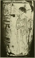 An illustration from Athenian lekythoi : with outline drawing in matt color on a white ground : appendix: additional lekythoi with outline drawing in glaze varnish on a white ground (1914)