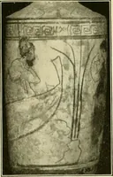 An illustration from Athenian lekythoi : with outline drawing in matt color on a white ground : appendix: additional lekythoi with outline drawing in glaze varnish on a white ground (1914)