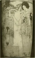An illustration from Athenian lekythoi : with outline drawing in matt color on a white ground : appendix: additional lekythoi with outline drawing in glaze varnish on a white ground (1914)