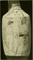 An illustration from Athenian lekythoi : with outline drawing in matt color on a white ground : appendix: additional lekythoi with outline drawing in glaze varnish on a white ground (1914)