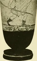 An illustration from Athenian lekythoi : with outline drawing in matt color on a white ground : appendix: additional lekythoi with outline drawing in glaze varnish on a white ground (1914)