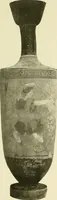 An illustration from Athenian lekythoi : with outline drawing in matt color on a white ground : appendix: additional lekythoi with outline drawing in glaze varnish on a white ground (1914)