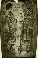 An illustration from Athenian lekythoi : with outline drawing in matt color on a white ground : appendix: additional lekythoi with outline drawing in glaze varnish on a white ground (1914)