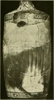 An illustration from Athenian lekythoi : with outline drawing in matt color on a white ground : appendix: additional lekythoi with outline drawing in glaze varnish on a white ground (1914)