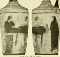 Picture 106 of 111 from Athenian lekythoi : with outline drawing in matt color on a white ground : appendix: additional lekythoi with outline drawing in glaze varnish on a white ground (1914), leaf 366