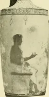 An illustration from Athenian lekythoi : with outline drawing in matt color on a white ground : appendix: additional lekythoi with outline drawing in glaze varnish on a white ground (1914)