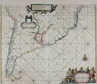 Picture 39 of 40 from Atlas maritimus, or A book of charts : Describeing the sea coasts capes headlands sands shoals rocks and dangers the bayes roads harbors rivers and ports, in most of the knowne parts of the world. With the true courses and distances, from one place to another : Gathered from the latest and best discoveryes, that have bin made by divers able and experienced navigators of our English nation : Accomodated with an hydrographicall description of the whole world (1672), leaf 92