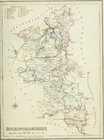 An illustration from Atlas to the Topographical Dictionary of England, comprising a general map of England, a map of London, and maps of the counties of Bedford ... and York (1845)
