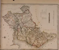An illustration from Atlas to the Topographical Dictionary of England, comprising a general map of England, a map of London, and maps of the counties of Bedford ... and York (1845)