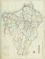 An illustration from Atlas to the Topographical Dictionary of England, comprising a general map of England, a map of London, and maps of the counties of Bedford ... and York (1845)