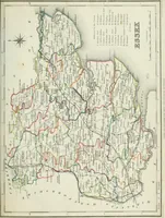 An illustration from Atlas to the Topographical Dictionary of England, comprising a general map of England, a map of London, and maps of the counties of Bedford ... and York (1845)