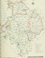 An illustration from Atlas to the Topographical Dictionary of England, comprising a general map of England, a map of London, and maps of the counties of Bedford ... and York (1845)