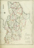 An illustration from Atlas to the Topographical Dictionary of England, comprising a general map of England, a map of London, and maps of the counties of Bedford ... and York (1845)