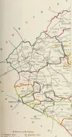 An illustration from Atlas to the Topographical Dictionary of England, comprising a general map of England, a map of London, and maps of the counties of Bedford ... and York (1845)