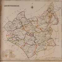 An illustration from Atlas to the Topographical Dictionary of England, comprising a general map of England, a map of London, and maps of the counties of Bedford ... and York (1845)