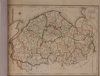 An illustration from Atlas to the Topographical Dictionary of England, comprising a general map of England, a map of London, and maps of the counties of Bedford ... and York (1845)