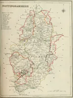 An illustration from Atlas to the Topographical Dictionary of England, comprising a general map of England, a map of London, and maps of the counties of Bedford ... and York (1845)