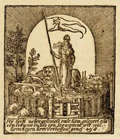 An illustration from Auctentijck verhael van't remarcquabelste is voorgevallen in Brasil, tusschen den Hollandtschen admirael Willem Cornelisz. ende de Spaensche vloot. : Midtsgaders de sententie ende executie over eenighe schippers die haren eedt in't ghevecht niet betracht hadden (1640)